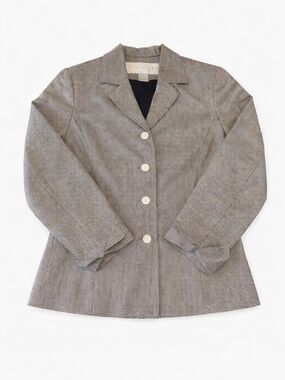 Doncaster 100% Silk Houndstooth Blazer Tailored Career Jacket